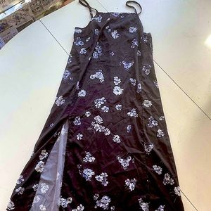 floral strapless slip dress